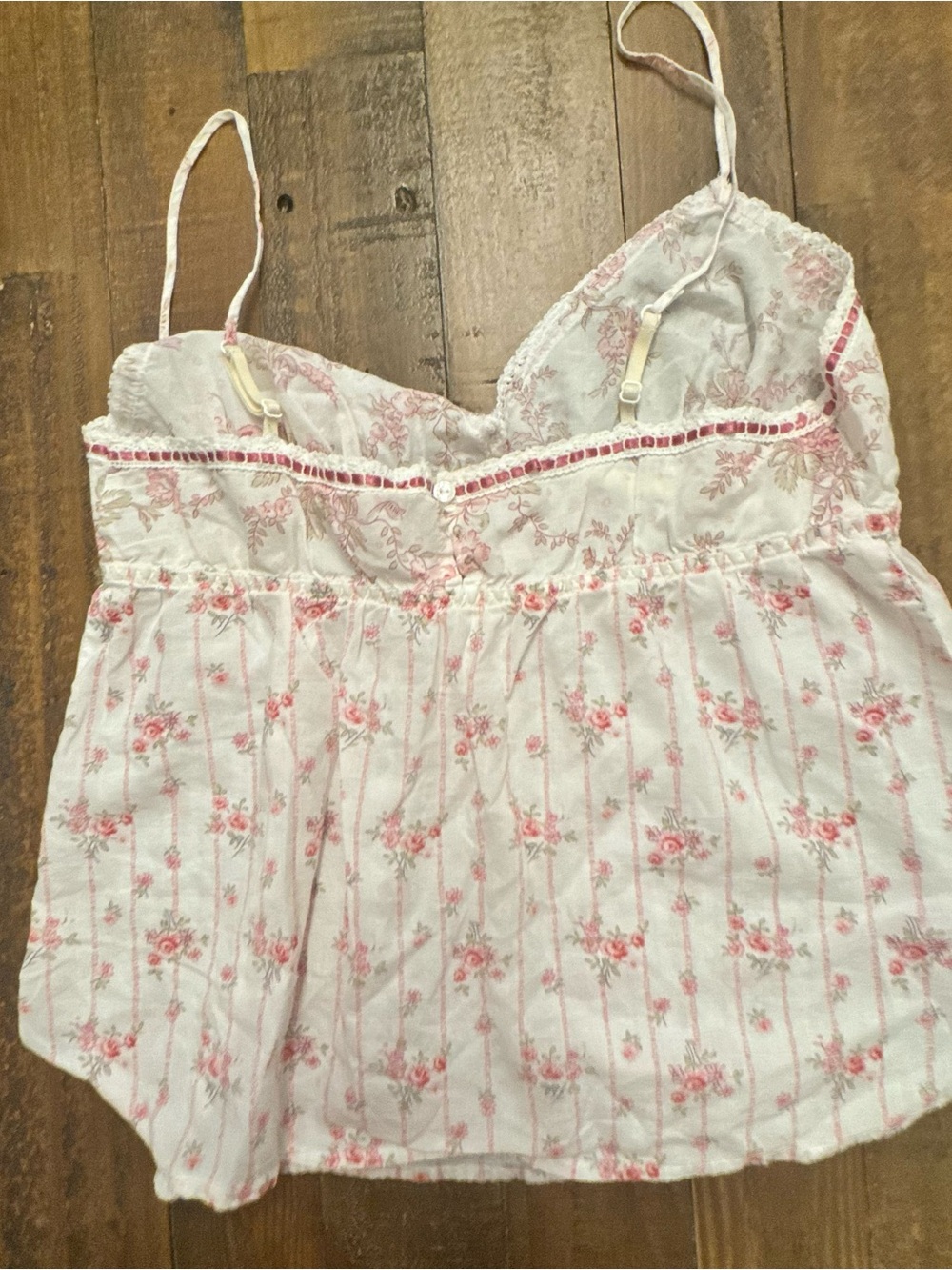 Victoria's Secret Pink & White Floral Lace-Trim Camisole - Picture 7 of 7